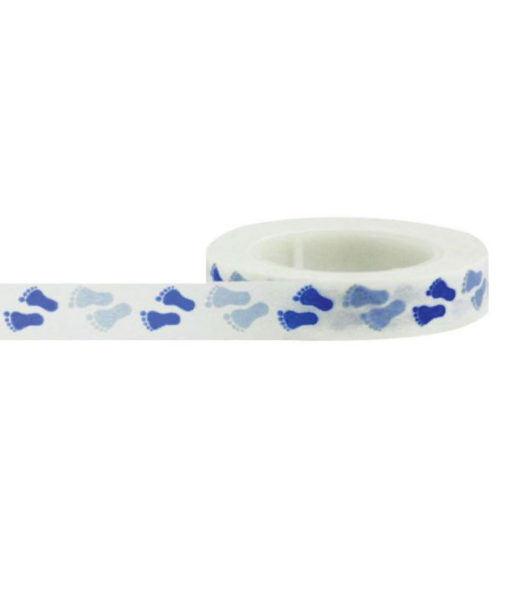 Little B washi tape - Baby Footprints Blue - Image 2
