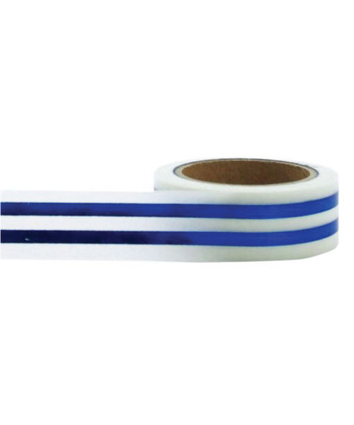 Little B Washi Tape – Blue Foil Mono Stripe – Suzy Stick It