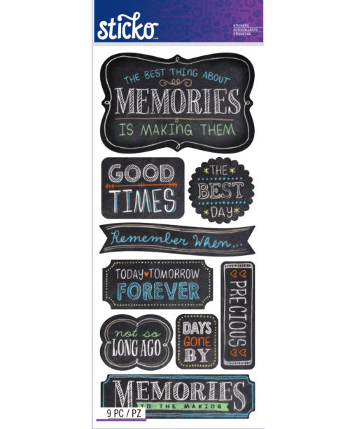 Sticko Stickers - Memories chalk words