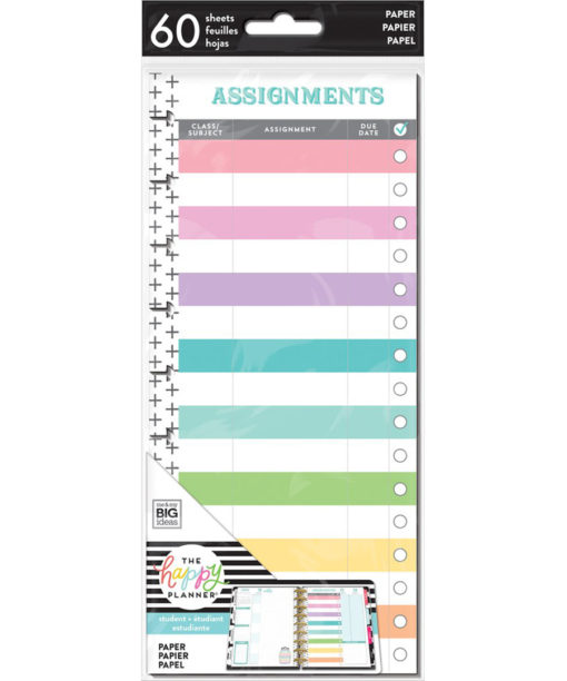 MAMBI - Happy Planner - Classic Half Sheet Note Paper - Student - Assignments