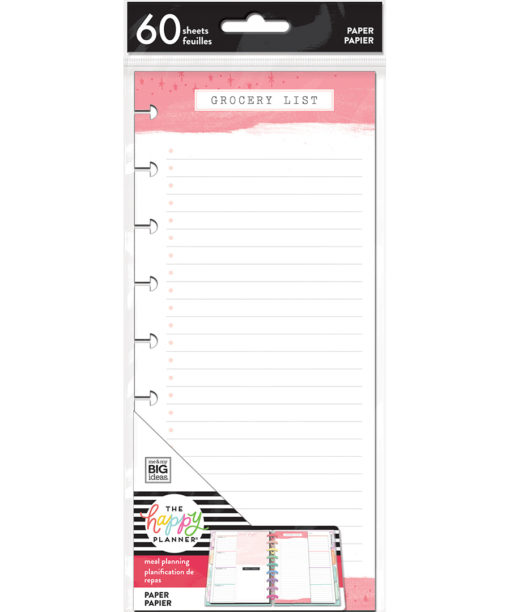 MAMBI - Happy Planner - Recipe Filler Paper - Half Sheet - Classic
